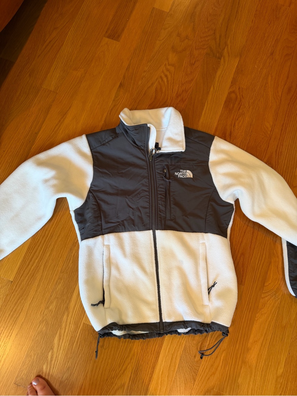 The North Face Kids White and Black Fleece Jacket